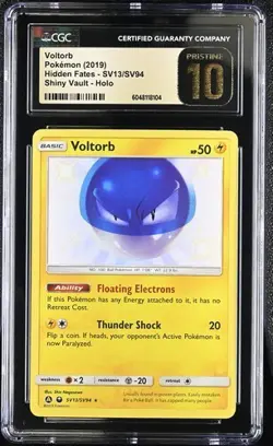 Voltorb Shiny Vault Holo CGC 10 Pristine (2019) Pokemon Hidden Fates #SV13/SV94 - Image 1