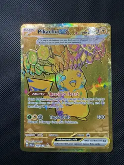Pokemon Prismatic Evolutions Pikachu Ex Hyper Rare Gold Holo 179/131 NM - Image 1