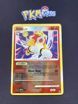 Pokemon TCG Entei Secret Wonders 4/132 Reverse Holo Rare MP. - Image 1