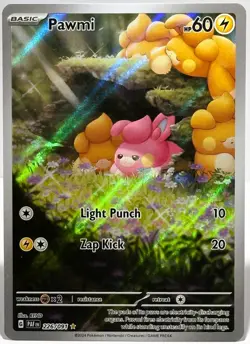 Pokemon TCG Pawmi Holo Illustration Rare Full Art S&V Paldean Fates 226/091 NM - Image 3