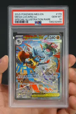 Pokemon Mega Evolution 179 Mega Lucario ex Special Illustration Rare PSA 10 - Image 1