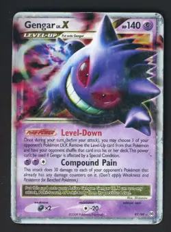 Pokemon TCG Gengar LV.X Platinum Arceus Holo Ultra Rare Card 97/99 2009 - Image 1