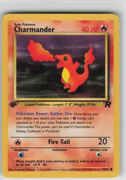 NM Charmander 50/82 1st Edition Team Rocket Pokemon 2000 - Image 1