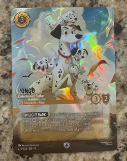 Disney Lorcana Fabled- Pongo - Determined Father Enchanted 223/204 Holo - Image 1