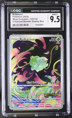 CGC 9.5 - Bulbasaur 133/132 Stamped Box Topper Promo Pokemon Mega Evolution Base - Image 1