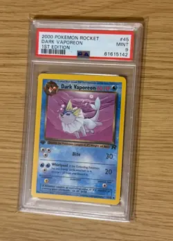 Dark Vaporeon 1st Edition PSA 9 45/82 Pokemon Team Rocket MINT 2000 - Image 1