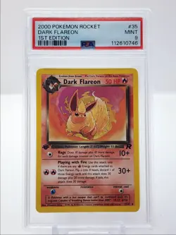 DARK FLAREON 2000 POKEMON TEAM ROCKET 1ST EDITION UNCOMMON 35/82 PSA 9 Q3627 - Image 1