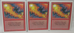 RED ELEMENTAL BLAST X3 MAGIC THE GATHERING REVISED VINTAGE MTG TRADING CARD #198 - Image 1