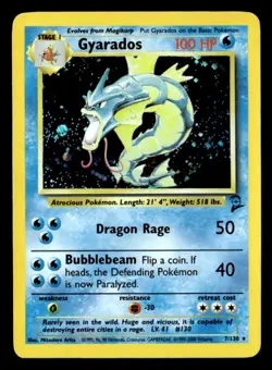 Gyarados Holo Rare Base Set 2 007/130 MP Pokemon TCG - Image 1