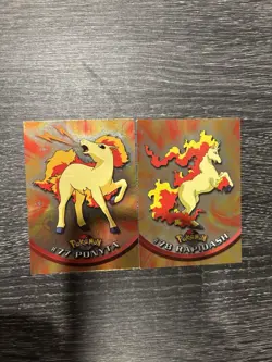 Pokemon Cards: 2000 Topps #77&78 Ponyta & Rapidash Holo Cards - Image 1