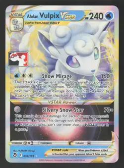 Alolan Vulpix VSTAR 034/195 Ultra Rare Pokemon Prize Pack Series Cards - Image 1
