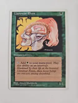 Llanowar Elves MTG Magic the Gathering Card LP Lightly Played 5ED - Image 1