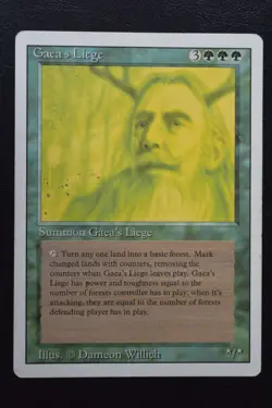 Magic The Gathering MTG GAEA'S LIEGE Revised Edition HP Played Damaged - Image 1
