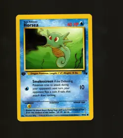 Horsea LP 49/62 1st Edition Fossil Set Pokemon TCG Regular 1999 WOTC Uncommon - Image 1