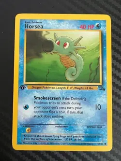 Pokemon TCG Horsea Fossil 49/62 Regular 1st Edition Common LP - Image 1