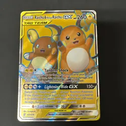 Pokemon TCG Raichu & Alolan Raichu GX 220/236 Tag Team Full Art Ultra Rare Mint - Image 1