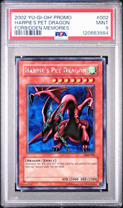 2002 YUGIOH HARPIES PET DRAGON FMR-002 FORBIDDEN MEMORIES SECRET PROMO - PSA 9💎 - Image 1