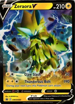 Pokemon TCG Zeraora V SWSH263 SWSH: Sword & Shield Promo Cards Holo NM - Image 1