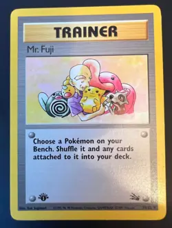 POKEMON 1ST EDITION FOSSIL MR FUJI TRAINER UNCOMMON CARD 58/62 - Image 1
