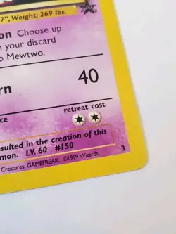 Mewtwo - 3 - Pokemon Wizards Black Star Promo Card WB DMG - Image 5