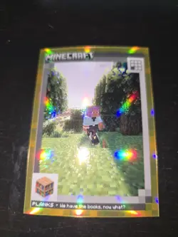 🚨2024 Panini Minecraft Trading Cards Planks Gold prizm #49/49 SSP Omega!!! 🚨 - Image 1