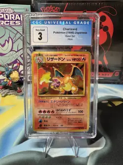 JAPANESE BASE SET CHARIZARD CGC 3 HOLO RARE POKEMON CARD - Image 1