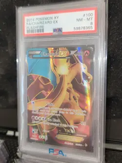 PSA 8 Charizard EX 100/106 XY Flashfire Full Art FA 2014 Pokemon Card Holo Foil - Image 1