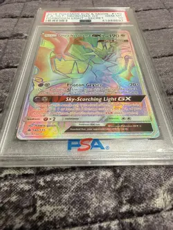 PSA 10 Pokemon Ultra Necrozma GX 140/131 Forbidden Light Rainbow Secret Rare - Image 2