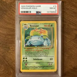 Venusaur 015/102 Base Set Holo PSA 8 Pokemon TCG Wizards English Mitsuhiro Arita - Image 1