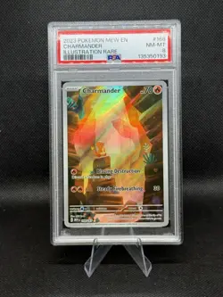 2023 POKEMON MEW EN-151 | ILLUSTRATION RARE CHARMANDER 168 PSA 8 - Image 1