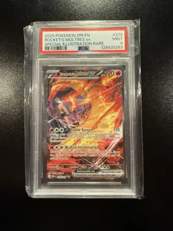 2025 Pokemon SV Destined Rivals DRI EN Team Rocket's Moltres ex #229/182 PSA 9 - Image 1