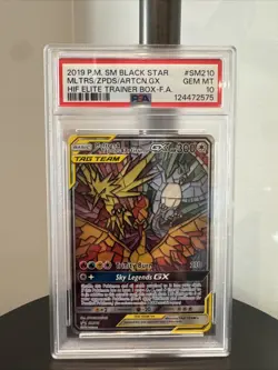 2019 Pokemon Moltres & Zapdos & Articuno Gx Black Star Promo PSA GEM MINT 10 - Image 1