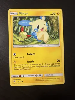 Minun - 34/73 Shining Legends - Pokemon TCG - 2017 NM - Image 1