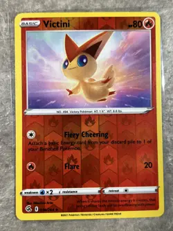 Victini 036/264 Pokemon TCG Swsh08: Fusion Strike Reverse Holo (Moderate Play) 2 - Image 1