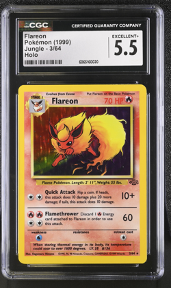 Pokemon - Flareon - Jungle Set - 1999 - Wizards of the Coast - CGC 5.5 Ex + ` - Image 1