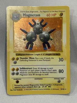 1999 Pokemon #9 Magneton Shadowless Holo - Image 3