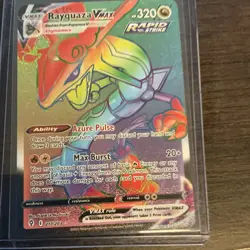 Pokemon TCG Rayquaza VMAX Secret Rare Holo Rapid Strike Evolving Skies 217/203 - Image 1
