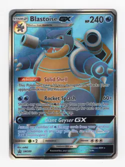 Blastoise GX SM189 Sun & Moon Black Star Promo Pokemon Card LP - Image 1