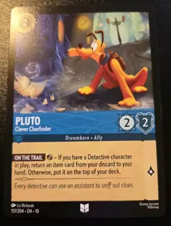Pluto - Clever Cluefinder 157/204 Uncommon Whispers In The Well Disney Lorcana - Image 1