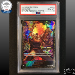 PSA10 Sakazuki OP02-099 Championship 2023 Regional TOP 16 ONE PIECE Card English - Image 1