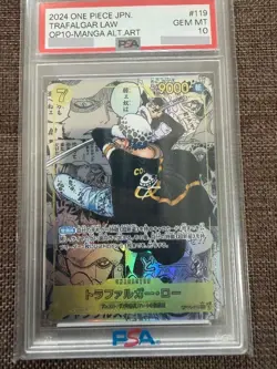 PSA 10 Trafalger Law OP10-119 SEC Manga Alt Art One Piece Card 2024 Japanese - Image 1