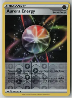 Aurora Energy 186/202 Pokemon TCG Card Reverse Holo (Light Play) LP 1 - Image 1