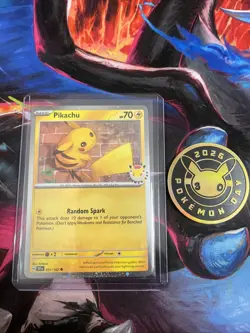 Pikachu Pokemon Day 2026 Promo Card 051/162 with coin - Image 1