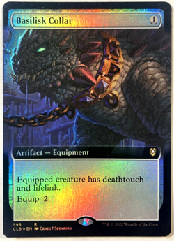 MTG Basilisk Collar EXTENDED ART FOIL Battle for Baldur's Gate 595 LP - NM - Image 1