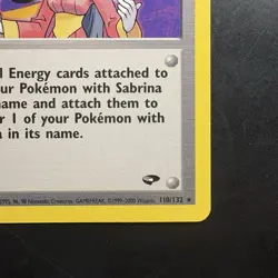 Pokemon Vintage Non-Holo Rare Sabrina 110/132 Gym Challenge WotC 2000 - Image 4
