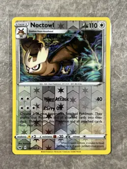 Noctowl 144/202 Pokemon TCG Swsh01: Sword & Shield Reverse Holo Rare (Near Mint) - Image 1