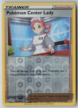 Pokemon Center Lady 176/202 Reverse Holo Sword & Shield Pokemon Near Mint (NM) 1 - Image 1