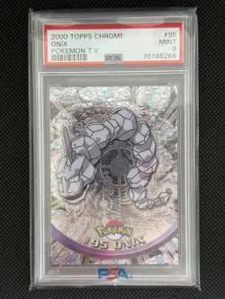 PSA 9 2000 Pokemon Game Topps Chrome Onix TV Rare Base Series 2 MINT GEM - Image 1