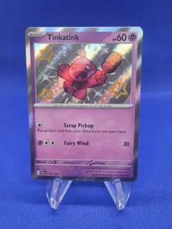 Pokemon SV Paldean Fates Tinkatink 165/091 Baby Shiny Rare NM - Image 1