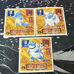 1996 Pokemon Amada Hyper Sticker Blastoise Japanese #009 W/ Squirtle Wartortle - Image 1